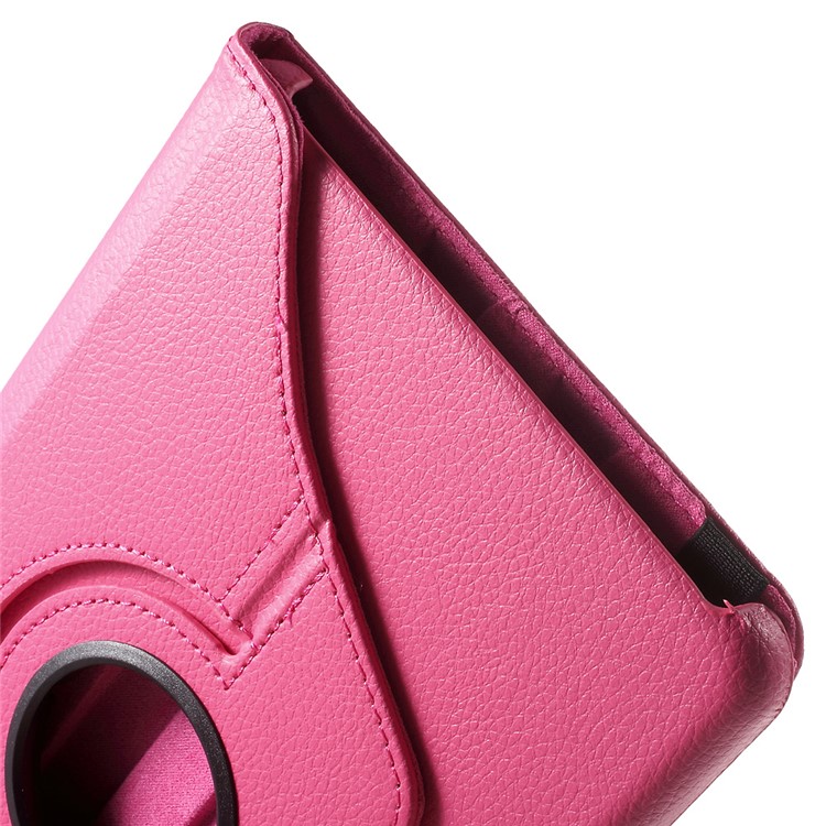 Litchi Grain Rotary Stand Flip Case for Huawei MediaPad T1 10 - Rose-11
