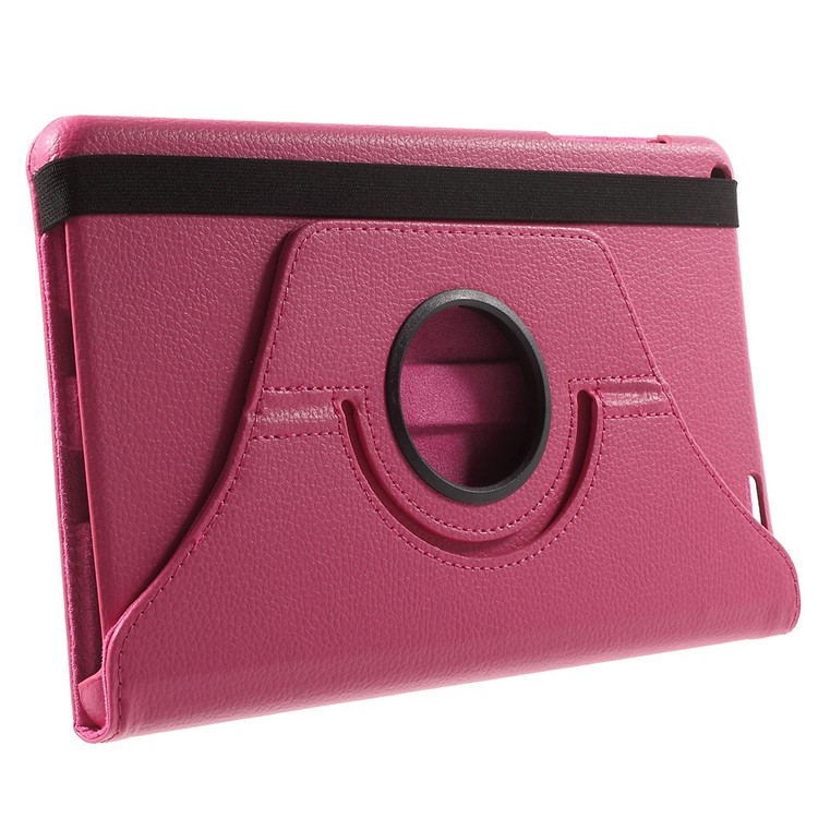 Litchi Grain Rotary Stand Flip Case for Huawei MediaPad T1 10 - Rose-4