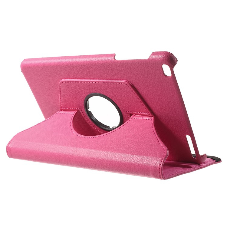 Litchi Grain Rotary Stand Flip Case for Huawei MediaPad T1 10 - Rose-5