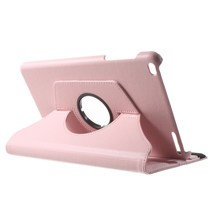 Litchi Grain Rotary Stand Case for Huawei MediaPad T1 10 - Pink-5