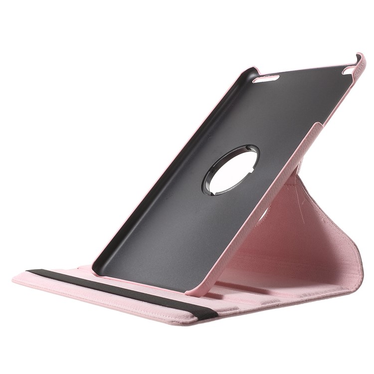 Litchi Grain Rotary Stand Case for Huawei MediaPad T1 10 - Pink-6