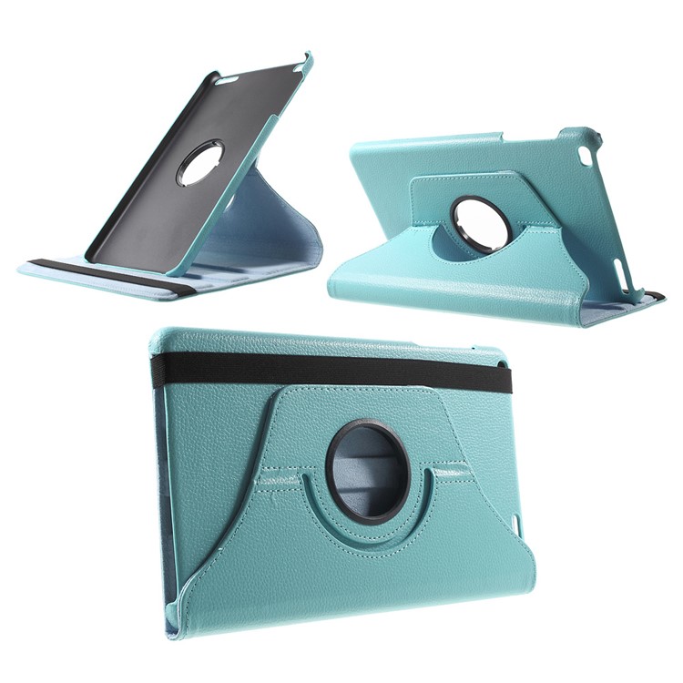 Litchi Grain Rotary Stand Case for Huawei MediaPad T1 10 - Baby Blue-1
