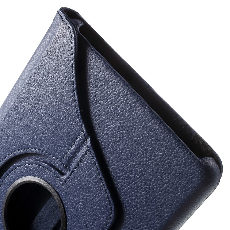Litchi Grain Rotary Stand Case for Huawei MediaPad T1 10 - Dark Blue-10