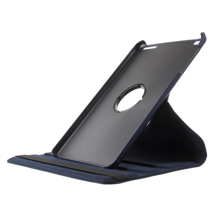 Litchi Grain Rotary Stand Case for Huawei MediaPad T1 10 - Dark Blue-6