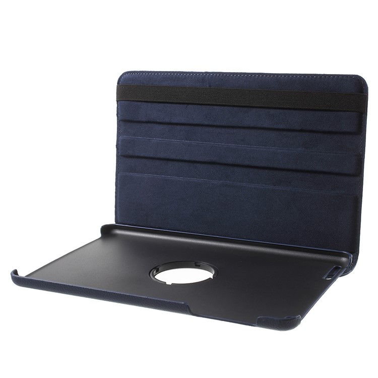 Litchi Grain Rotary Stand Case for Huawei MediaPad T1 10 - Dark Blue-8