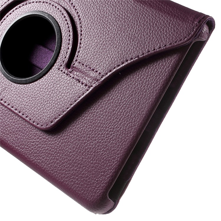 Litchi Grain Rotary Stand Case for Huawei MediaPad T1 10 - Purple-10
