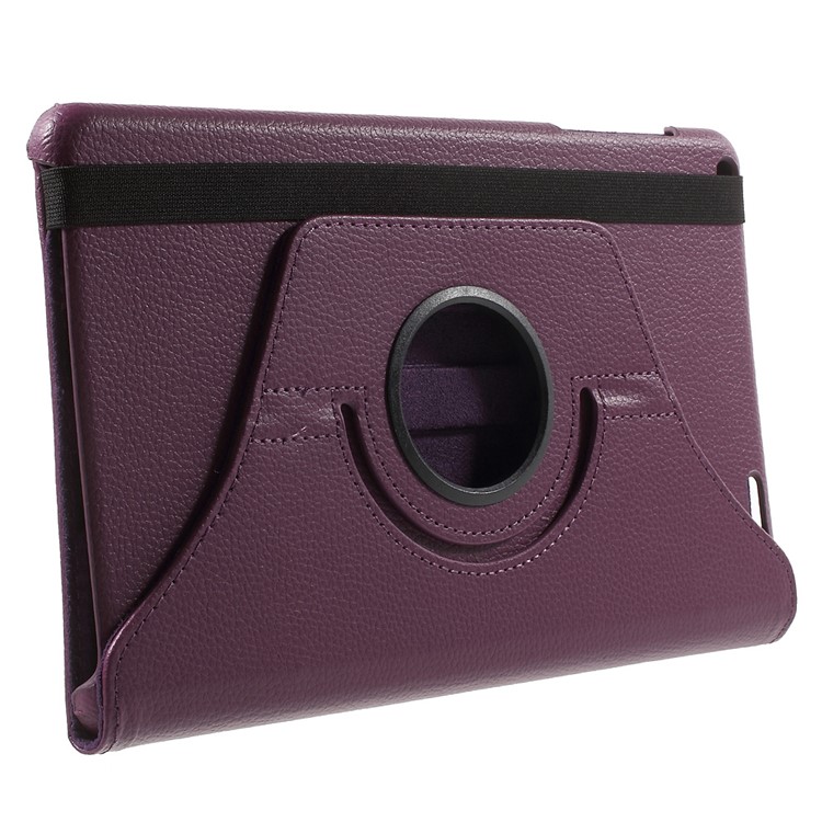 Litchi Grain Rotary Stand Case for Huawei MediaPad T1 10 - Purple-4