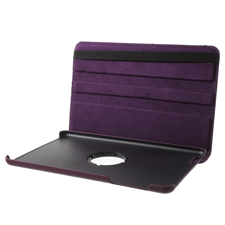 Litchi Grain Rotary Stand Case for Huawei MediaPad T1 10 - Purple-7