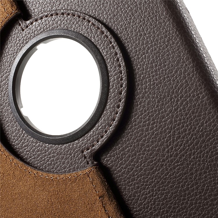 Litchi Grain Rotary Stand Case for Huawei MediaPad T1 10 - Coffee-10