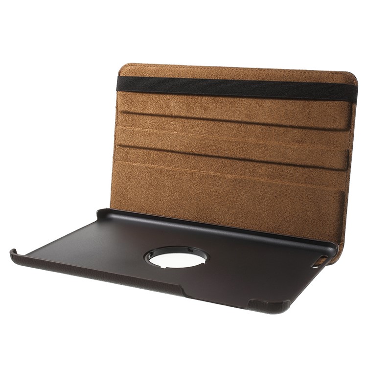 Litchi Grain Rotary Stand Case for Huawei MediaPad T1 10 - Coffee-8