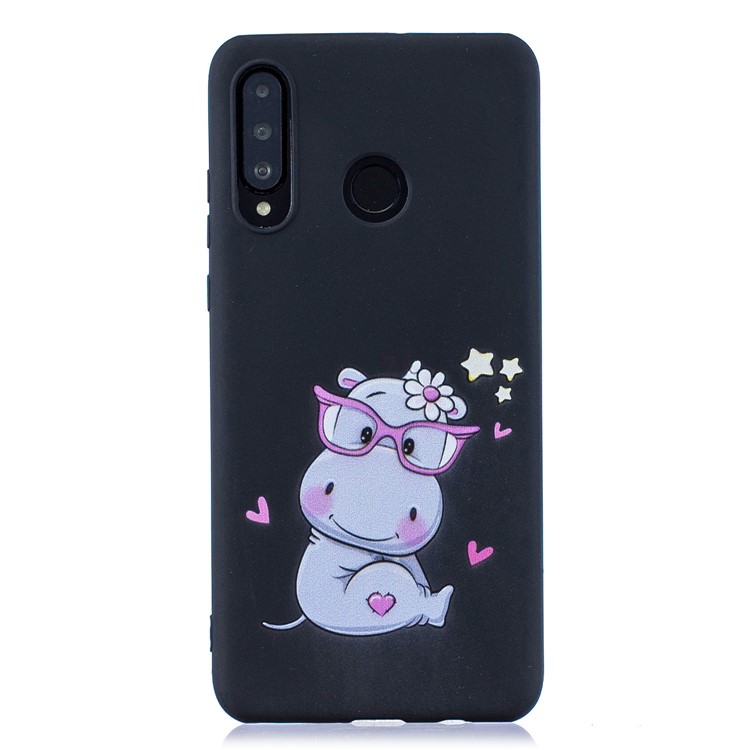 Pattern Printing TPU Gel Protective Case with Silicone Strap for Huawei P30 Lite / nova 4e - Black-3