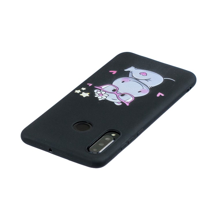 Pattern Printing TPU Gel Protective Case with Silicone Strap for Huawei P30 Lite / nova 4e - Black-6