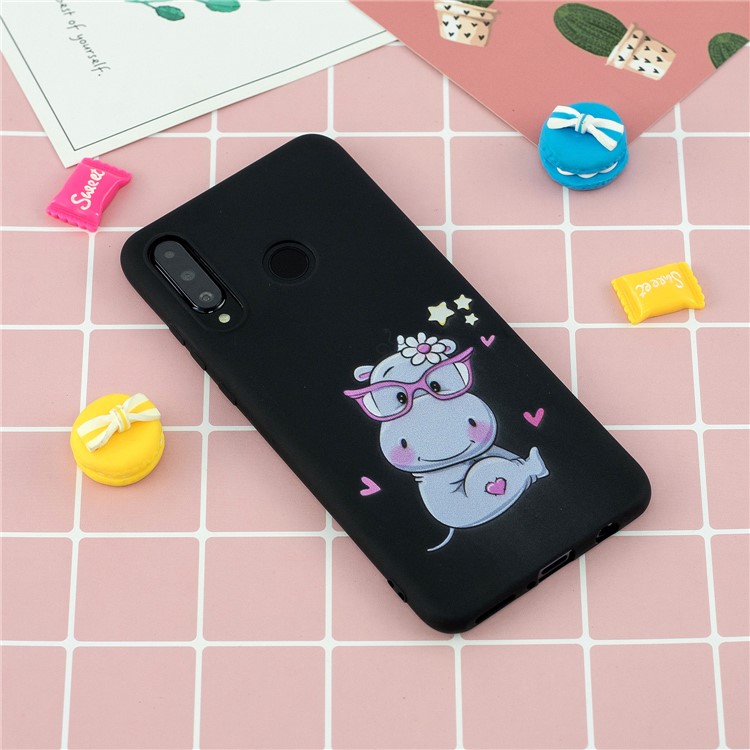 Pattern Printing TPU Gel Protective Case with Silicone Strap for Huawei P30 Lite / nova 4e - Black-8