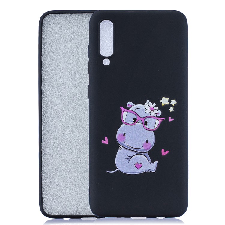 Pattern Printing TPU Gel Protective Case with Silicone Strap for Huawei P30 - Black-2