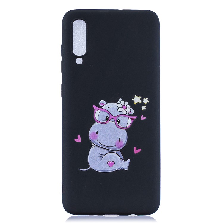 Pattern Printing TPU Gel Protective Case with Silicone Strap for Huawei P30 - Black-3