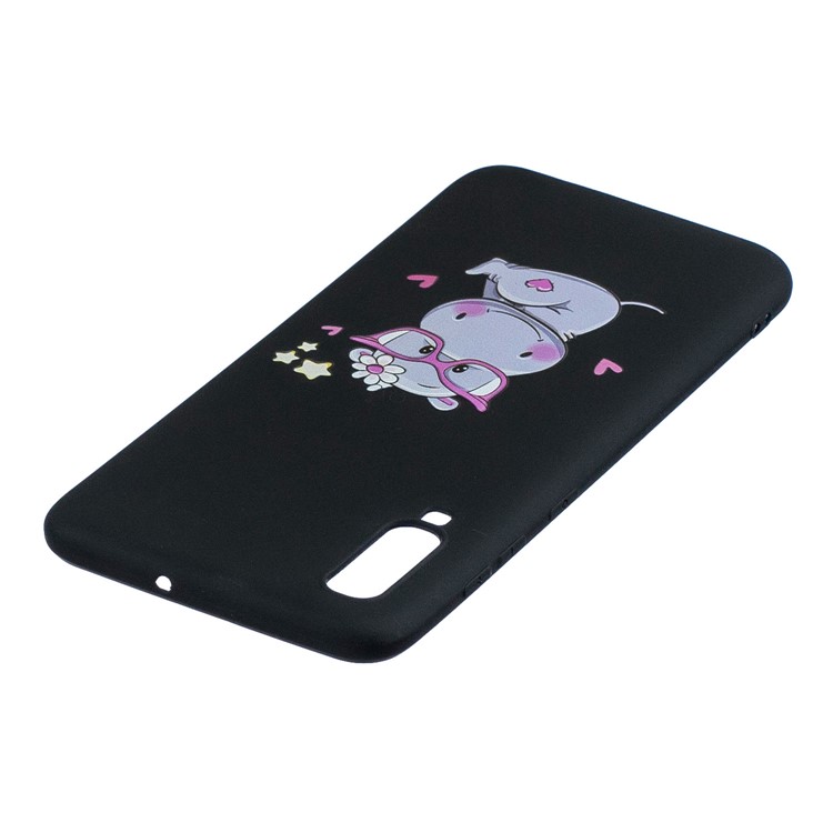 Pattern Printing TPU Gel Protective Case with Silicone Strap for Huawei P30 - Black-6