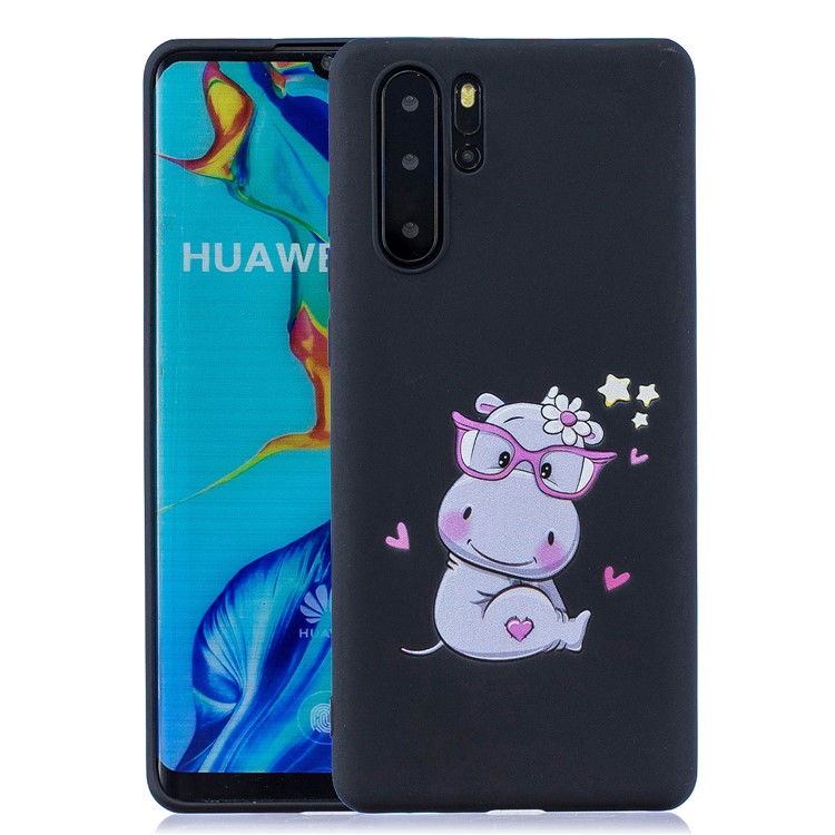 Pattern Printing TPU Gel Protective Case with Silicone Strap for Huawei P30 Pro - Black-2