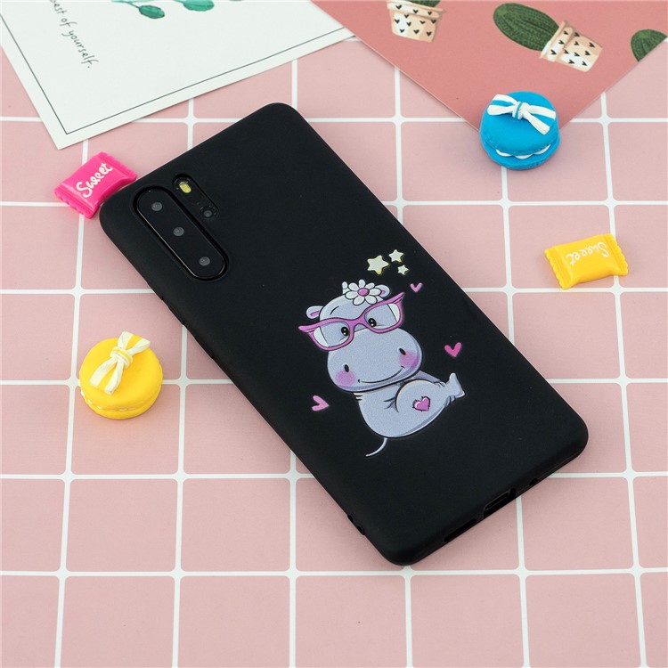 Pattern Printing TPU Gel Protective Case with Silicone Strap for Huawei P30 Pro - Black-8