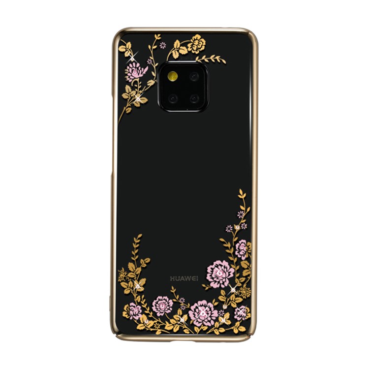 KAVARO Crystal Flora Series Authorized Swarovski Rhinestone Decor PC Hard Protective Case for Huawei Mate 20 Pro - Gold-1