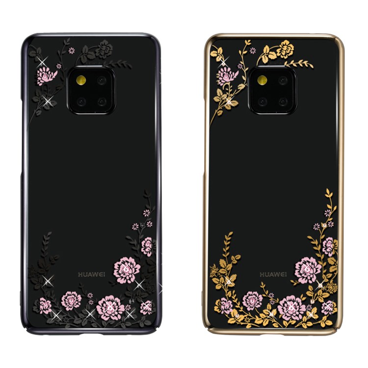 KAVARO Crystal Flora Series Authorized Swarovski Rhinestone Decor PC Hard Protective Case for Huawei Mate 20 Pro - Gold-2