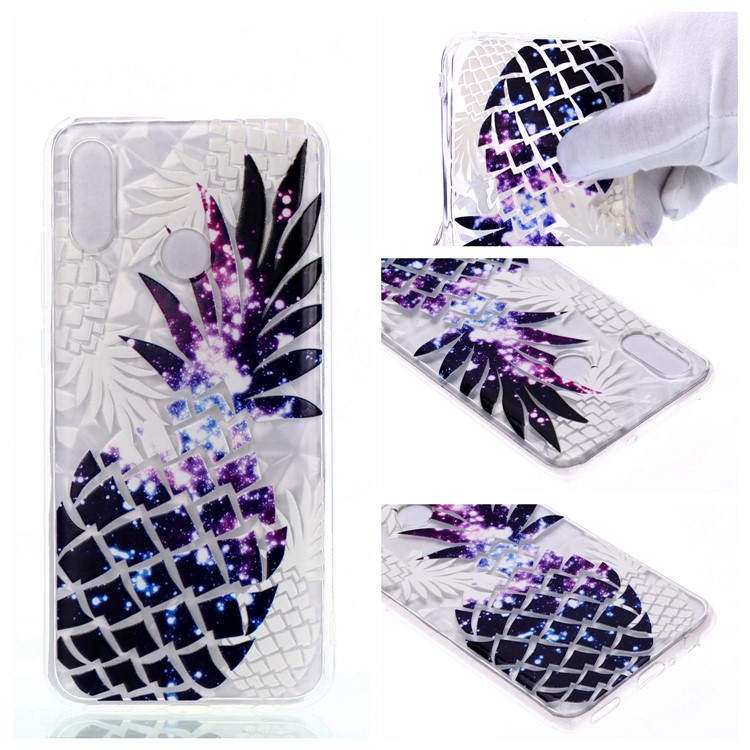 Embossed Pattern 3D Diamond Texture Soft TPU Back Case for Huawei P10 Lite / P Smart (2019) / Nova Lite 3 (Japan) - Pineapple-1