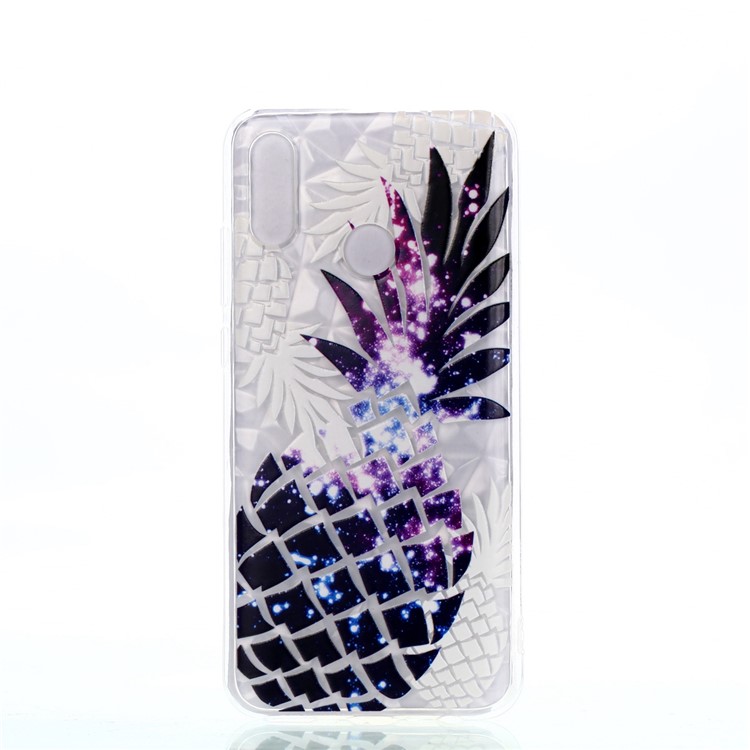 Embossed Pattern 3D Diamond Texture Soft TPU Back Case for Huawei P10 Lite / P Smart (2019) / Nova Lite 3 (Japan) - Pineapple-2