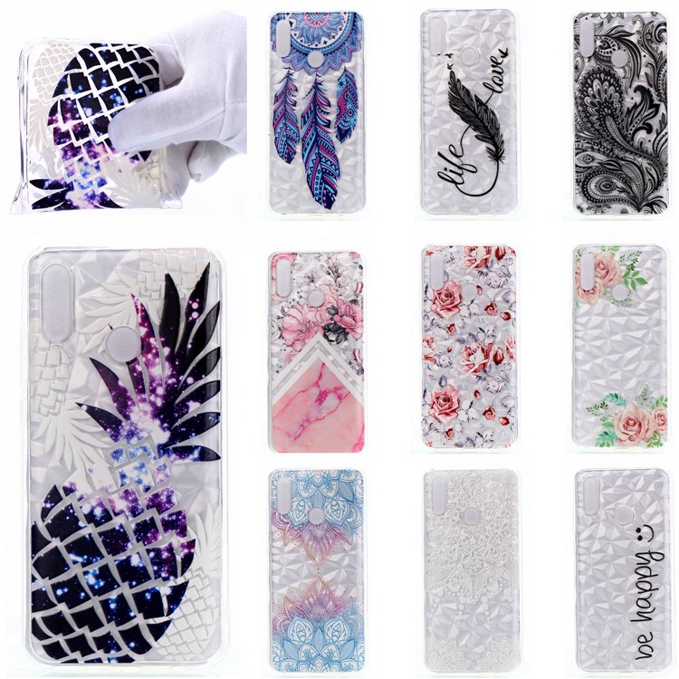 Embossed Pattern 3D Diamond Texture Soft TPU Back Case for Huawei P10 Lite / P Smart (2019) / Nova Lite 3 (Japan) - Pineapple-7