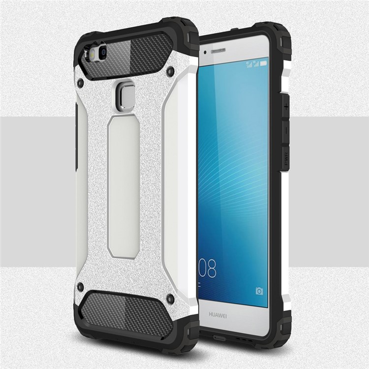 Armor Guard Plastic + TPU Shell Cover for Huawei P9 Lite / G9 Lite - White-1