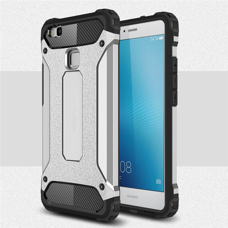 Armor Guard Hybrid Plastic + TPU Case for Huawei P9 Lite / G9 Lite - Silver-1