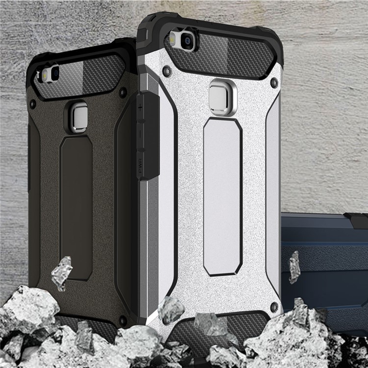 Armor Guard Hybrid Plastic + TPU Case for Huawei P9 Lite / G9 Lite - Silver-2