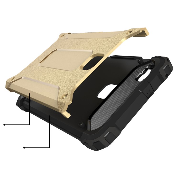 Armor Guard Plastic + TPU Back Case for Huawei P9 Lite / G9 Lite - Gold-3