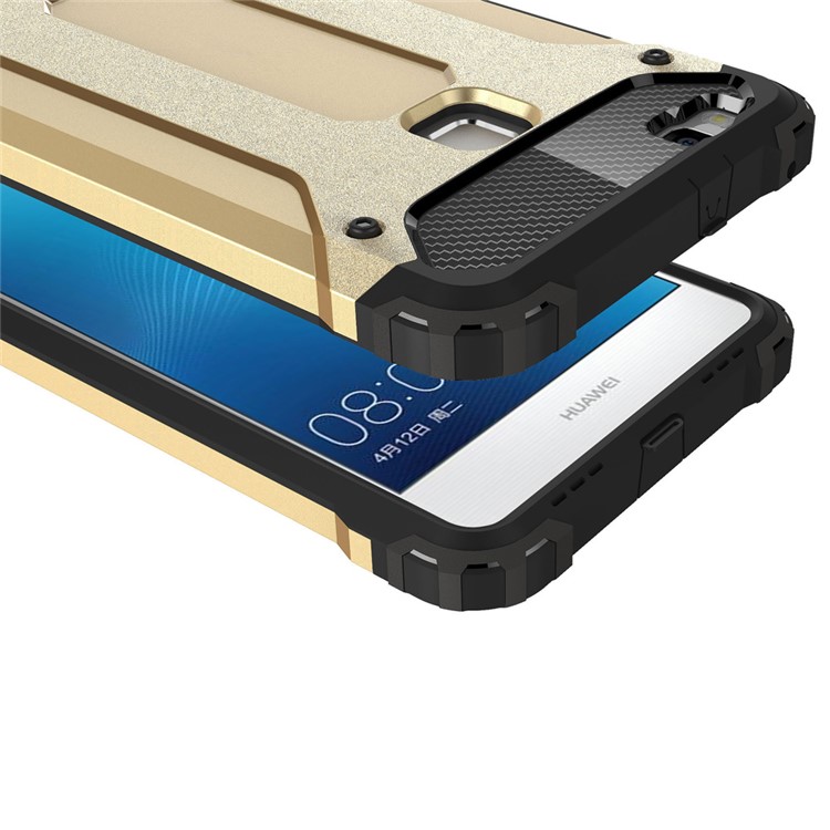 Armor Guard Plastic + TPU Back Case for Huawei P9 Lite / G9 Lite - Gold-4