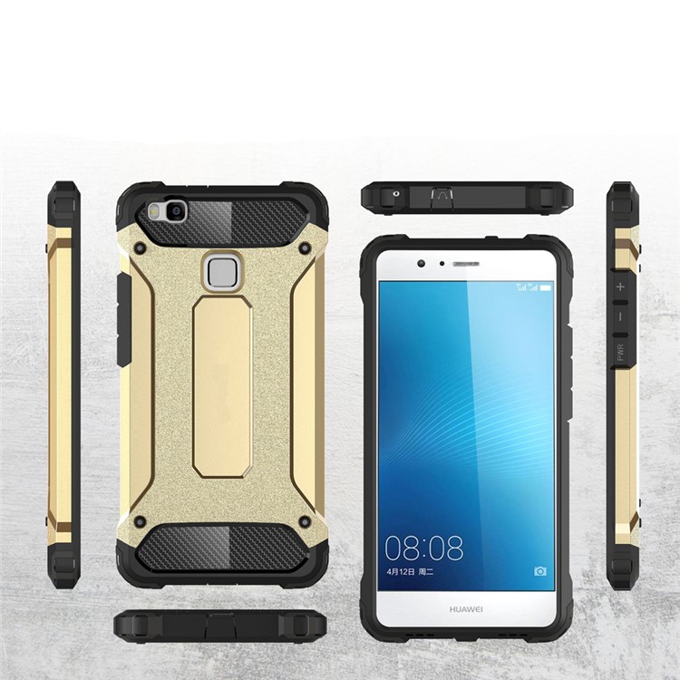 Armor Guard Plastic + TPU Back Case for Huawei P9 Lite / G9 Lite - Gold-7