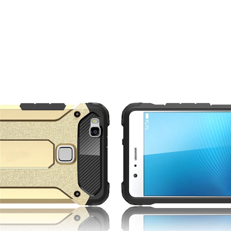 Armor Guard Plastic + TPU Back Case for Huawei P9 Lite / G9 Lite - Gold-8