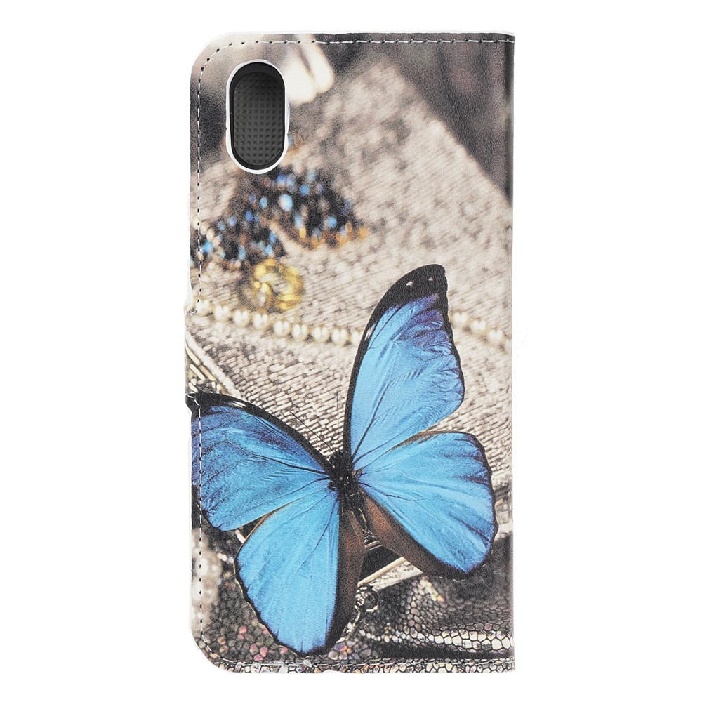 Pattern Printing PU Leather Stand Phone Cover for Huawei Y5 (2019) / Honor 8S - Blue Butterfly-3