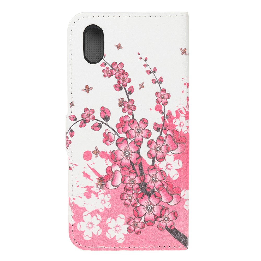 Musterdruck PU Leder Stand Telefon Abdeckung Für Huawei Y5 (2019) / Ehre 8S - Pfirsichblüte-3