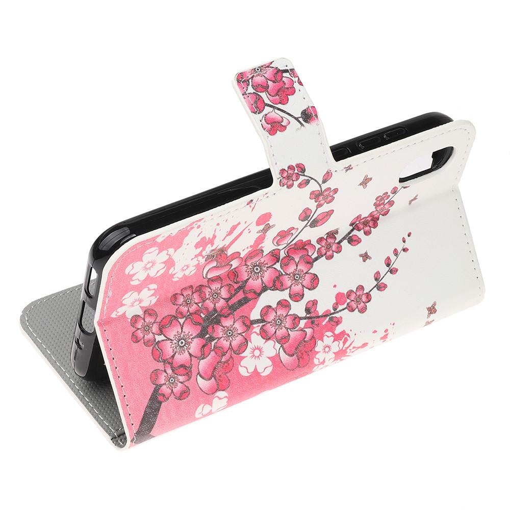 Musterdruck PU Leder Stand Telefon Abdeckung Für Huawei Y5 (2019) / Ehre 8S - Pfirsichblüte-4