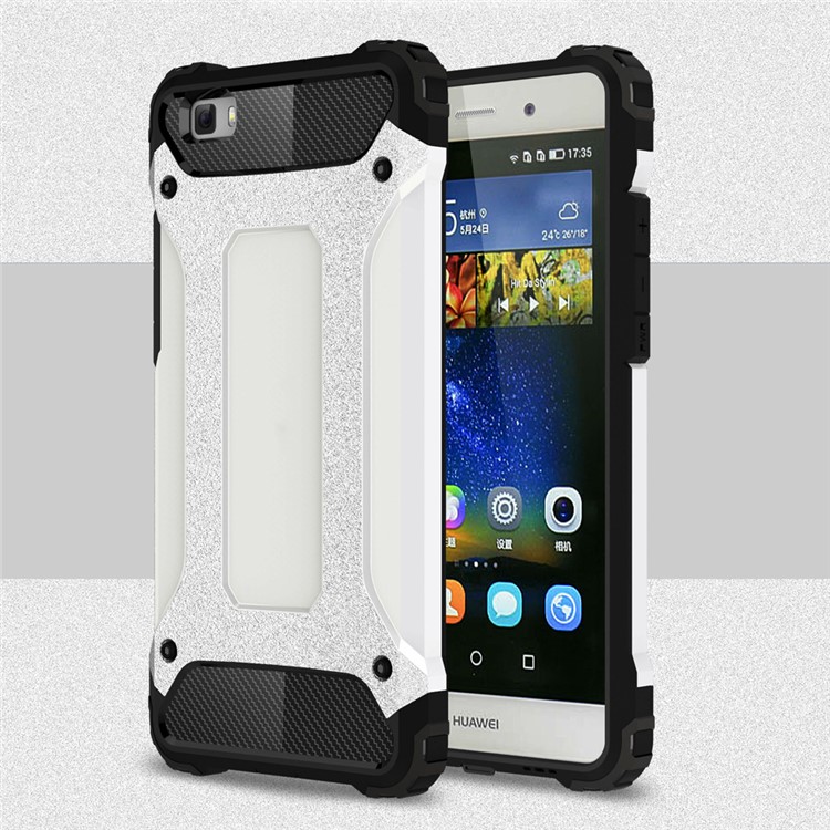 Armor Guard Plastic & TPU Combo Cover for Huawei Ascend P8 Lite - White-1
