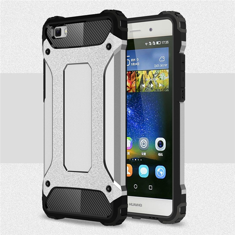 Armor Guard Plastic & TPU Combo Shell for Huawei Ascend P8 Lite - Silver-1