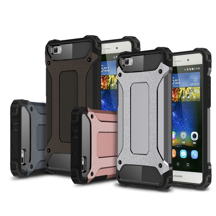 Armor Guard Plastic & TPU Combo Shell for Huawei Ascend P8 Lite - Silver-2