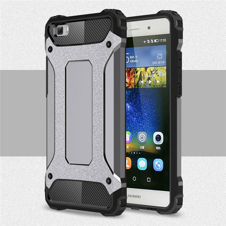 Armor Guard Plastic & TPU Hybrid Cover for Huawei Ascend P8 Lite - Grey-1