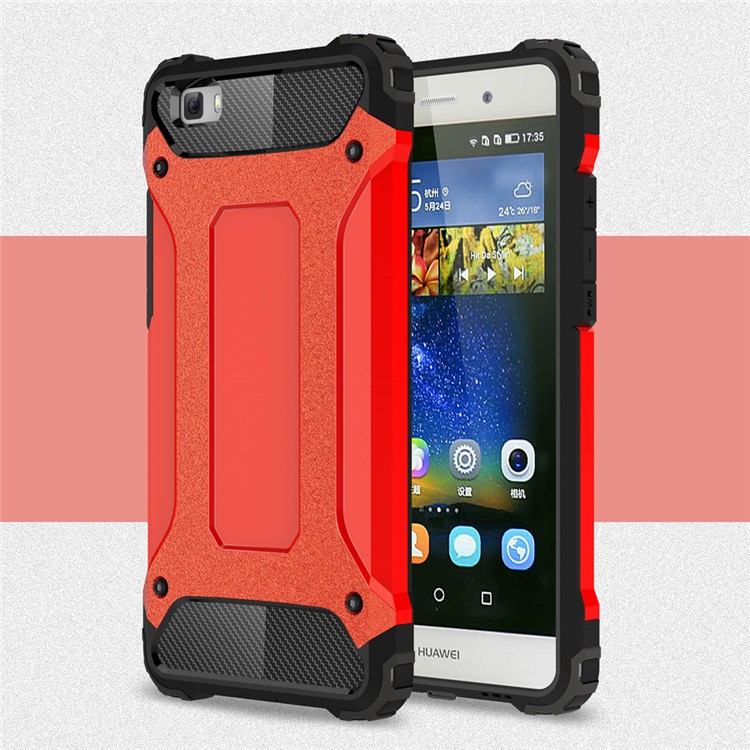 Armor Guard Hybrid Plastic & TPU Case for Huawei Ascend P8 Lite - Red-1
