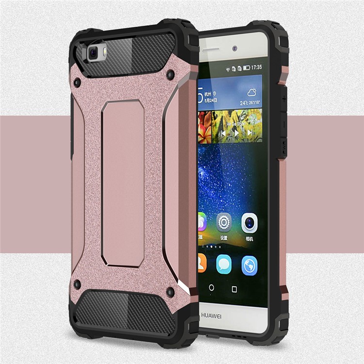 Armor Guard Hybrid Plastic & TPU Phone Cover for Huawei Ascend P8 Lite - Rose Gold-1