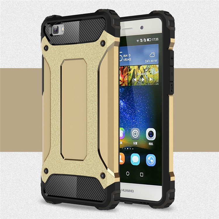 Armor Guard Plastic & TPU Phone Shell for Huawei Ascend P8 Lite - Gold-1