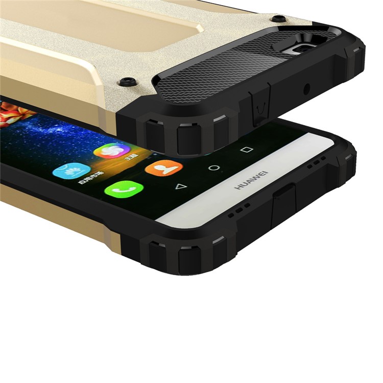 Armor Guard Plastic & TPU Phone Shell for Huawei Ascend P8 Lite - Gold-2