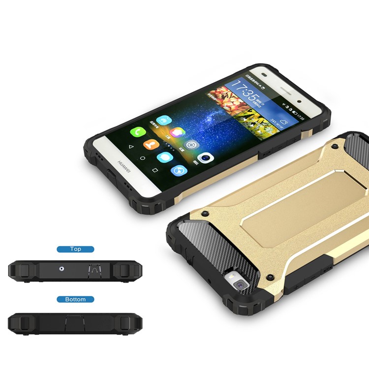 Armor Guard Plastic & TPU Phone Shell for Huawei Ascend P8 Lite - Gold-3