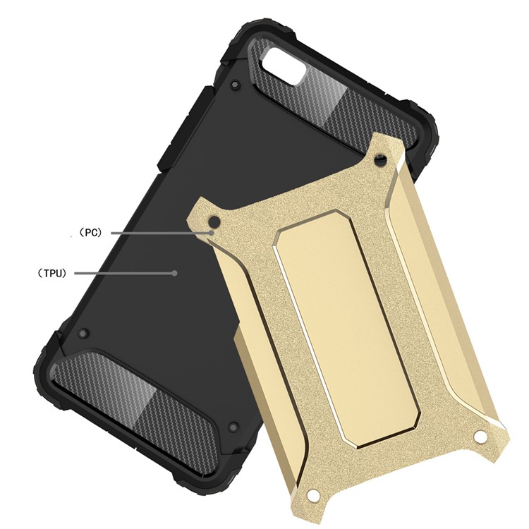Armor Guard Plastic & TPU Phone Shell for Huawei Ascend P8 Lite - Gold-4