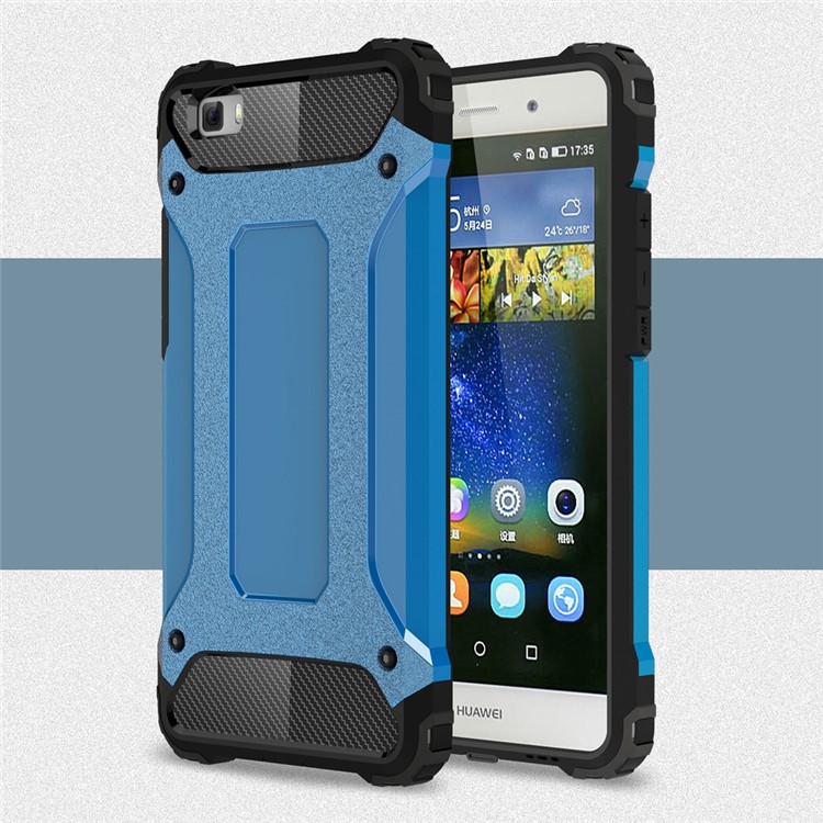 Armor Guard Plastic & TPU Phone Case for Huawei Ascend P8 Lite - Baby Blue-1