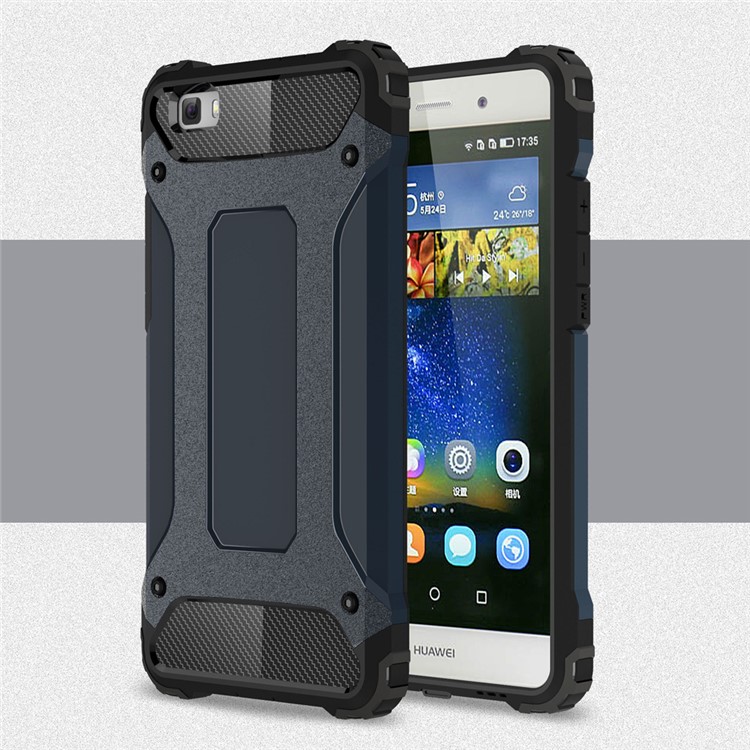 Armor Guard Plastic & TPU Phone Cover for Huawei Ascend P8 Lite - Dark Blue-1