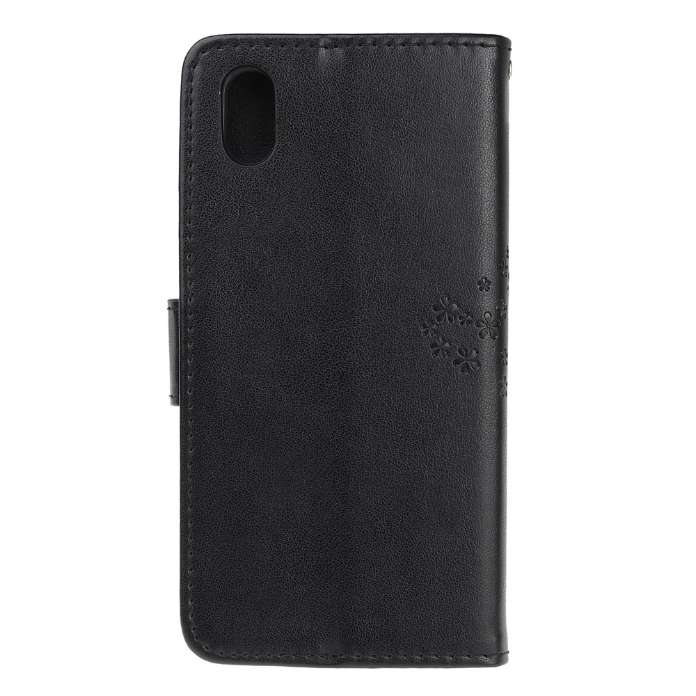 Imprint Tree Owl Leather Wallet Case for Huawei Y5 (2019) / Honor 8S - Black-2